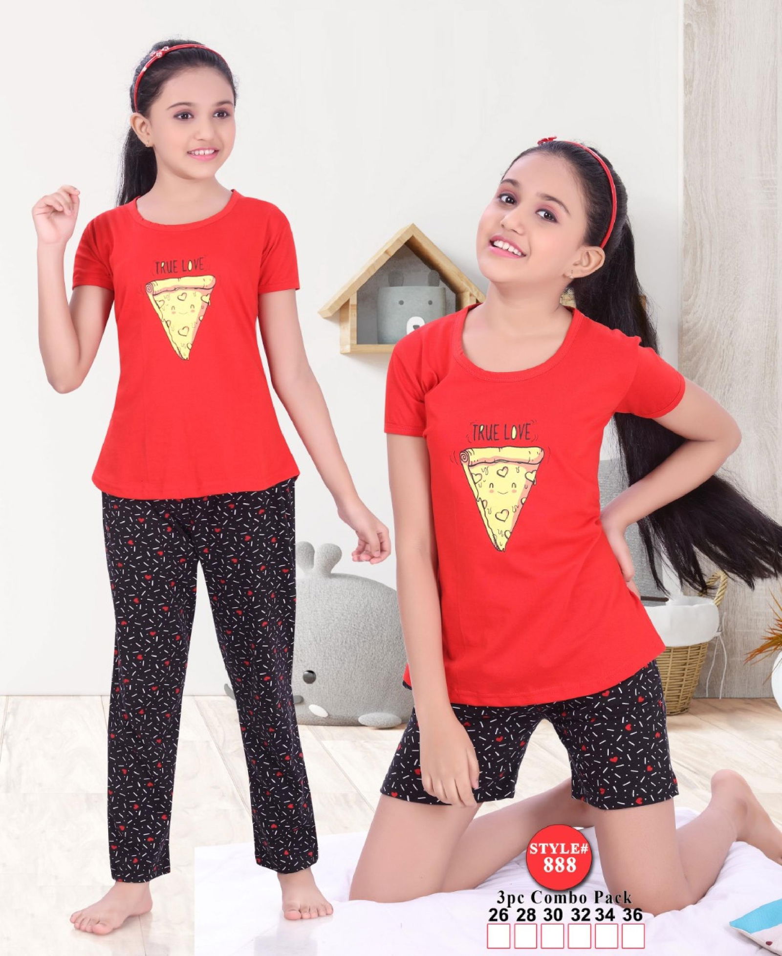 Orange 888 Latest Fancy Designer Kids Night Suits Collection